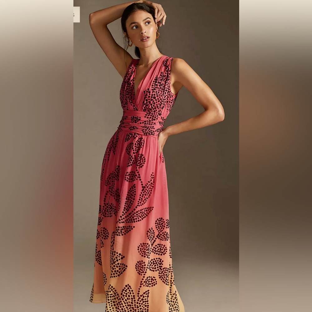 New Anthropologie Verb by Pahlavi Singhee V-Neck Ombré Maxi Dress XS
